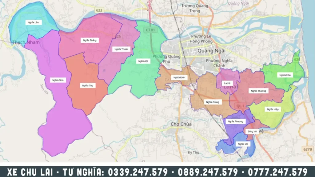 bản đồ hành chính huyện tư nghĩa