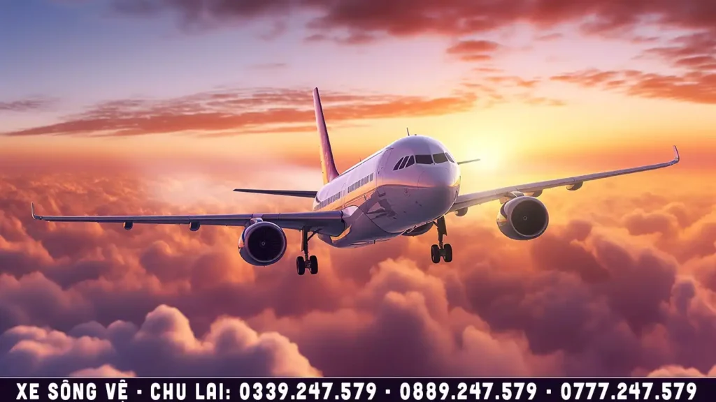 san-bay-chu-lai-song-ve-121 máy bay đang bay trên bầu trời