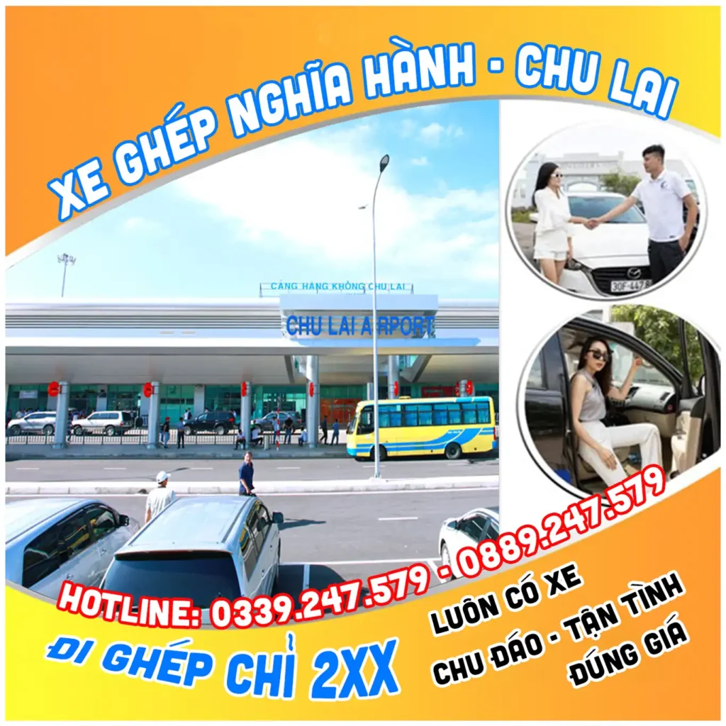 xe ghép nghĩa hành đi chu lai chỉ với 200k đi ghép và từ 4xx bao xe