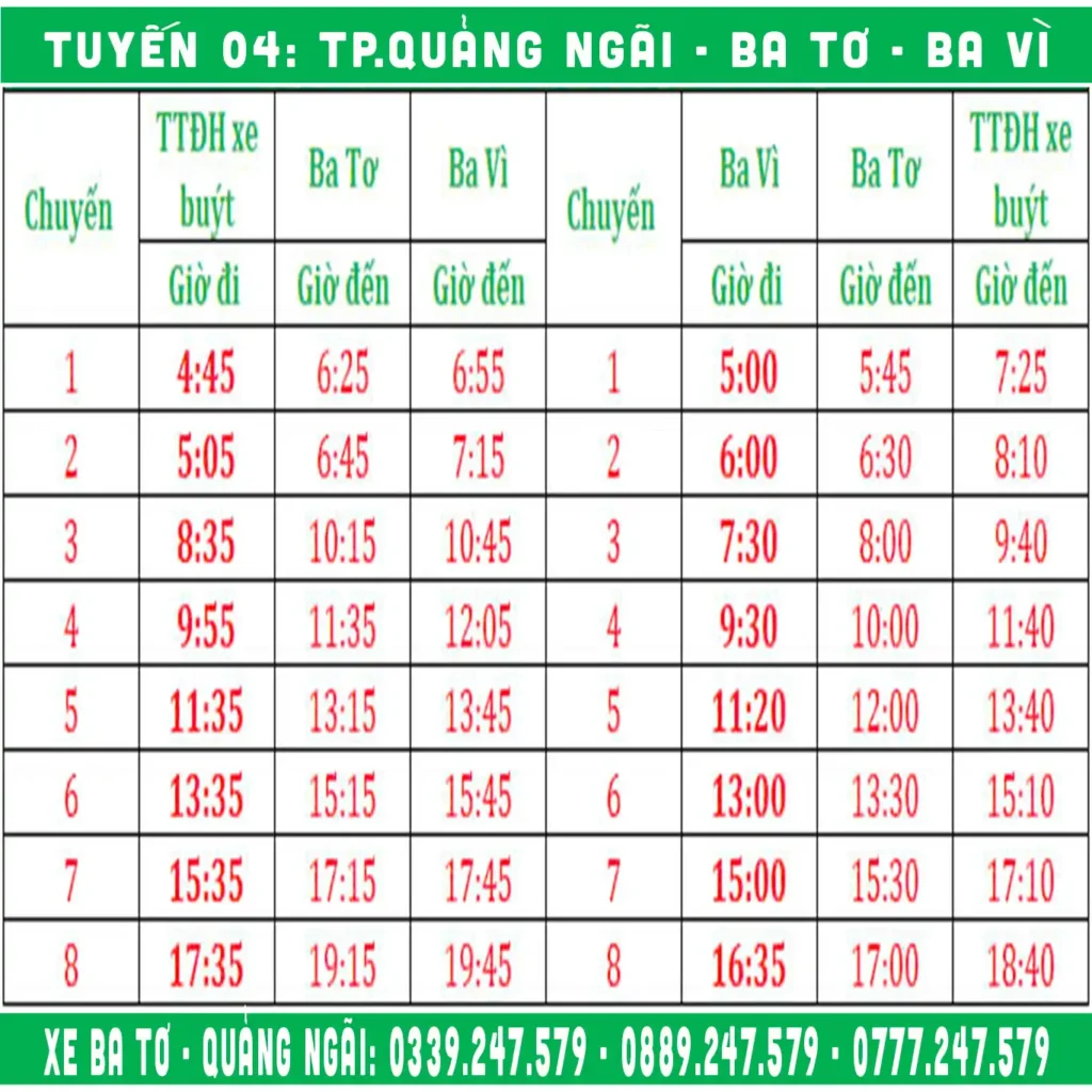 lich-trinh-xe-buyt-ba-vi-quang-ngai lịch trình chi tiết tuyến xe buýt quảng ngãi - ba tơ