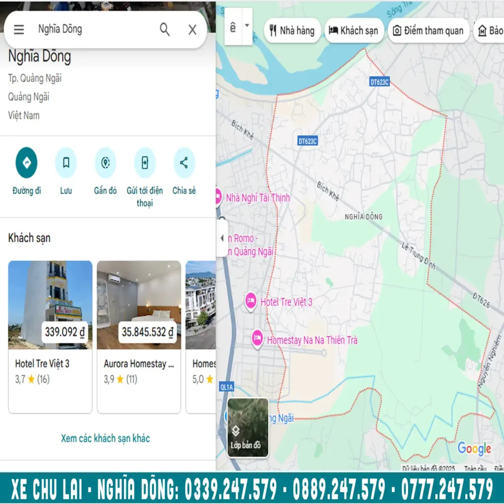 quảng đường từ chu lai đi nghĩa dõng