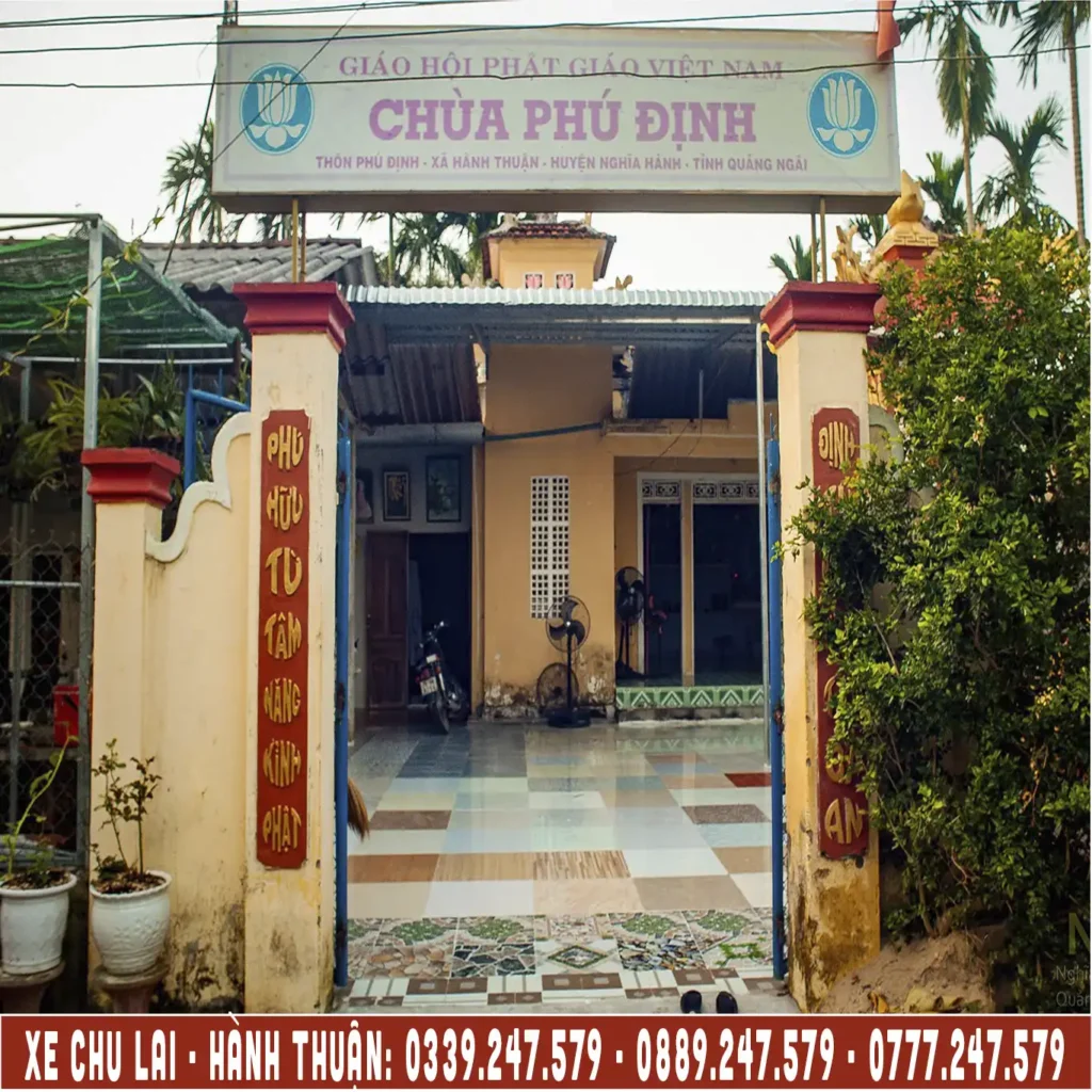 chùa phú định hành thuận. xe nghĩa hành đi chu lai