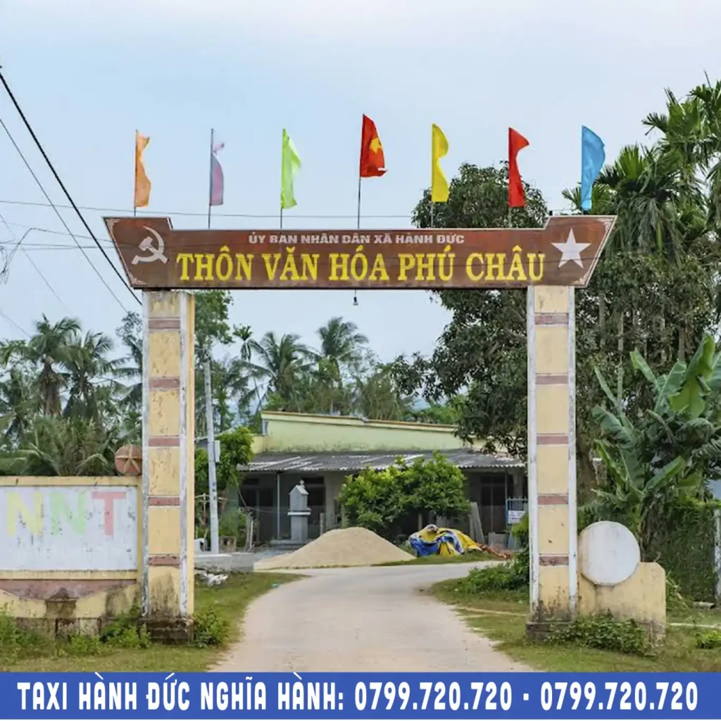 cổng chào thôn văn hóa phú châu hành đức đi chu lai