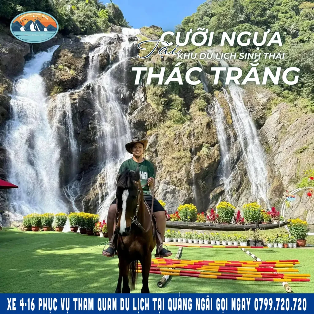 cưỡi ngựa ở thác trắng minh long quảng ngãi