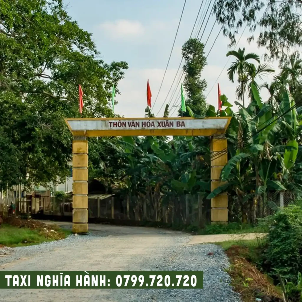 cổng chào thôn văn hóa xuân ba hành thịnh nghĩa hành đi sân bay chu lai
