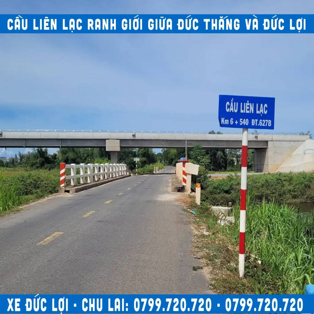 cau-lien-lac-duc-loi xe chu lai đi cầu liên lạc ranh giới giữa đức lợi và đức thắng