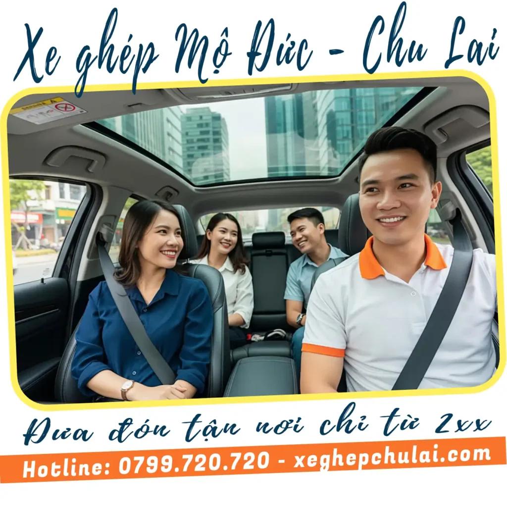 đặt xe ghép chu lai mộ đức