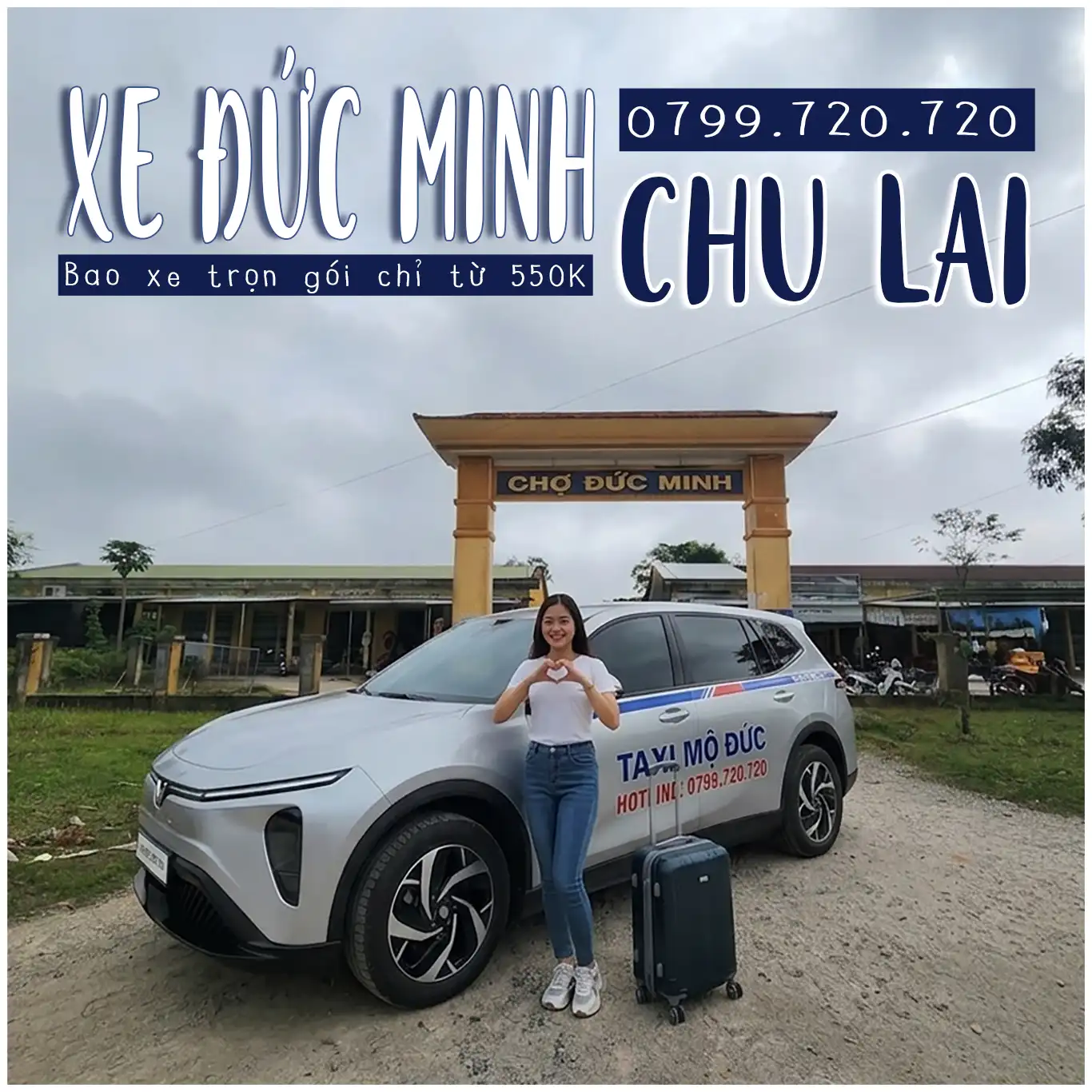 Xe Chu Lai đi Đức Minh bao xe trọn gói chỉ từ 500k với Taxi Mộ Đức