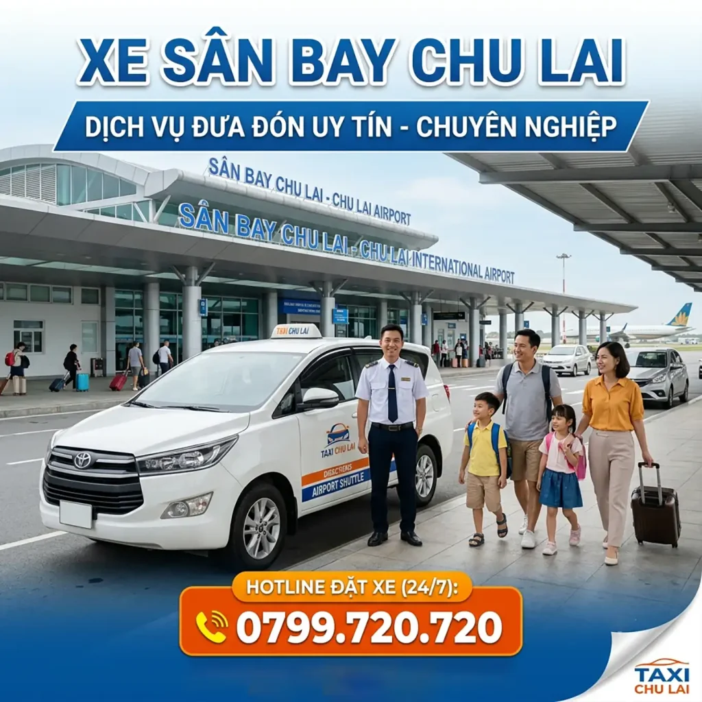 xe đưa đón tại sân bay chu lai chỉ từ 400k bao nguyên xe