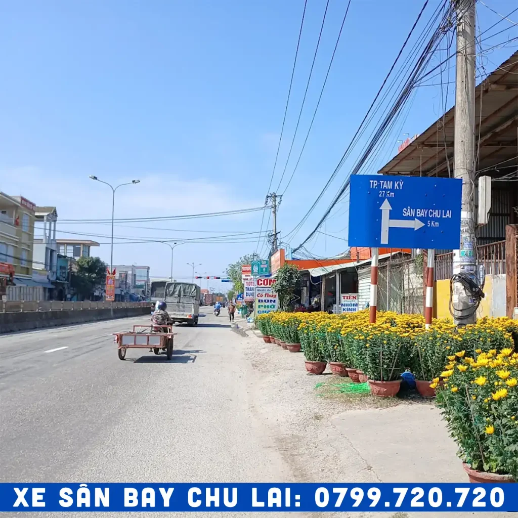 sân bay chu lai nằm cách quốc lộ 1A bao xa