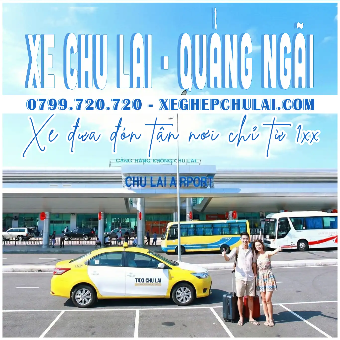 Xe sân bay Chu Lai: xuống máy bay là có xe chờ về tận nhà